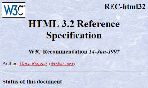 Imagem da recomendação do HTML3.2