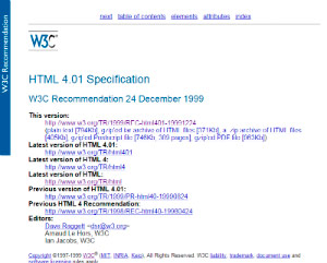 Imagem da recomendação do HTML4