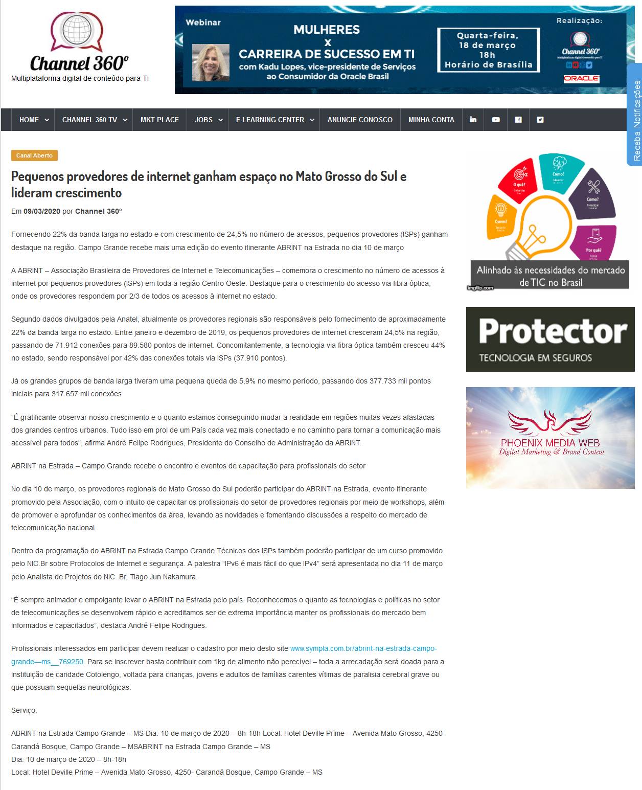 Pequenos provedores de internet ganham espaço no Mato Grosso do Sul e lideram crescimento