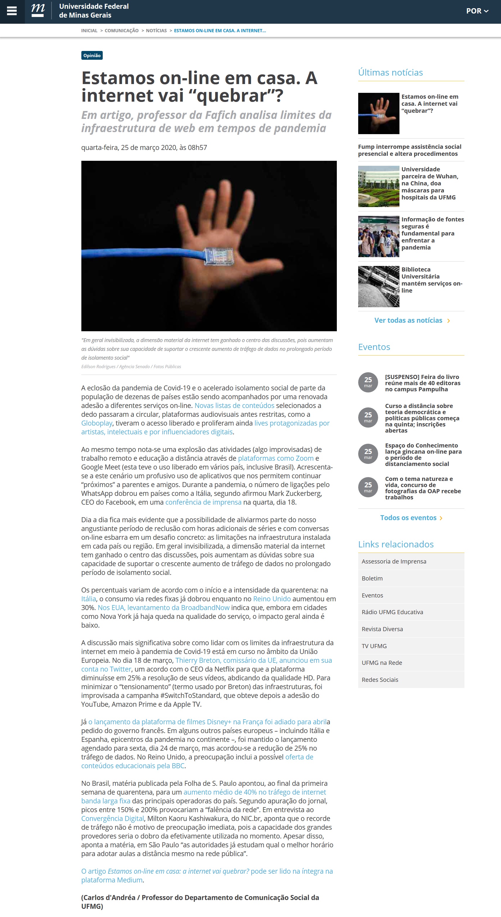 Estamos on-line em casa. A internet vai “quebrar”?