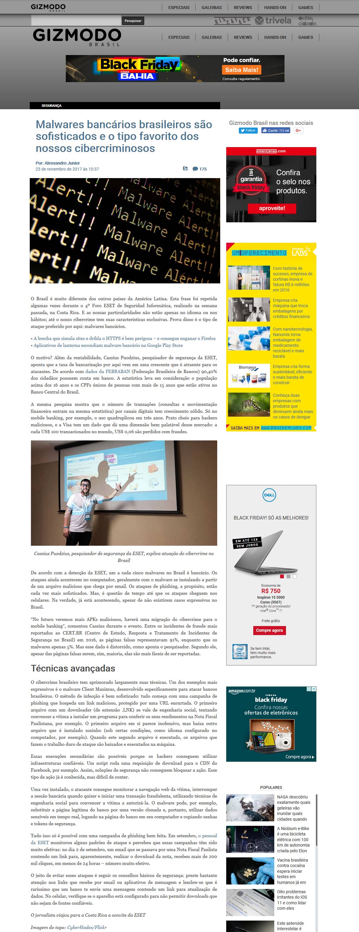 Malwares bancários brasileiros são sofisticados e o tipo favorito dos nossos cibercriminosos