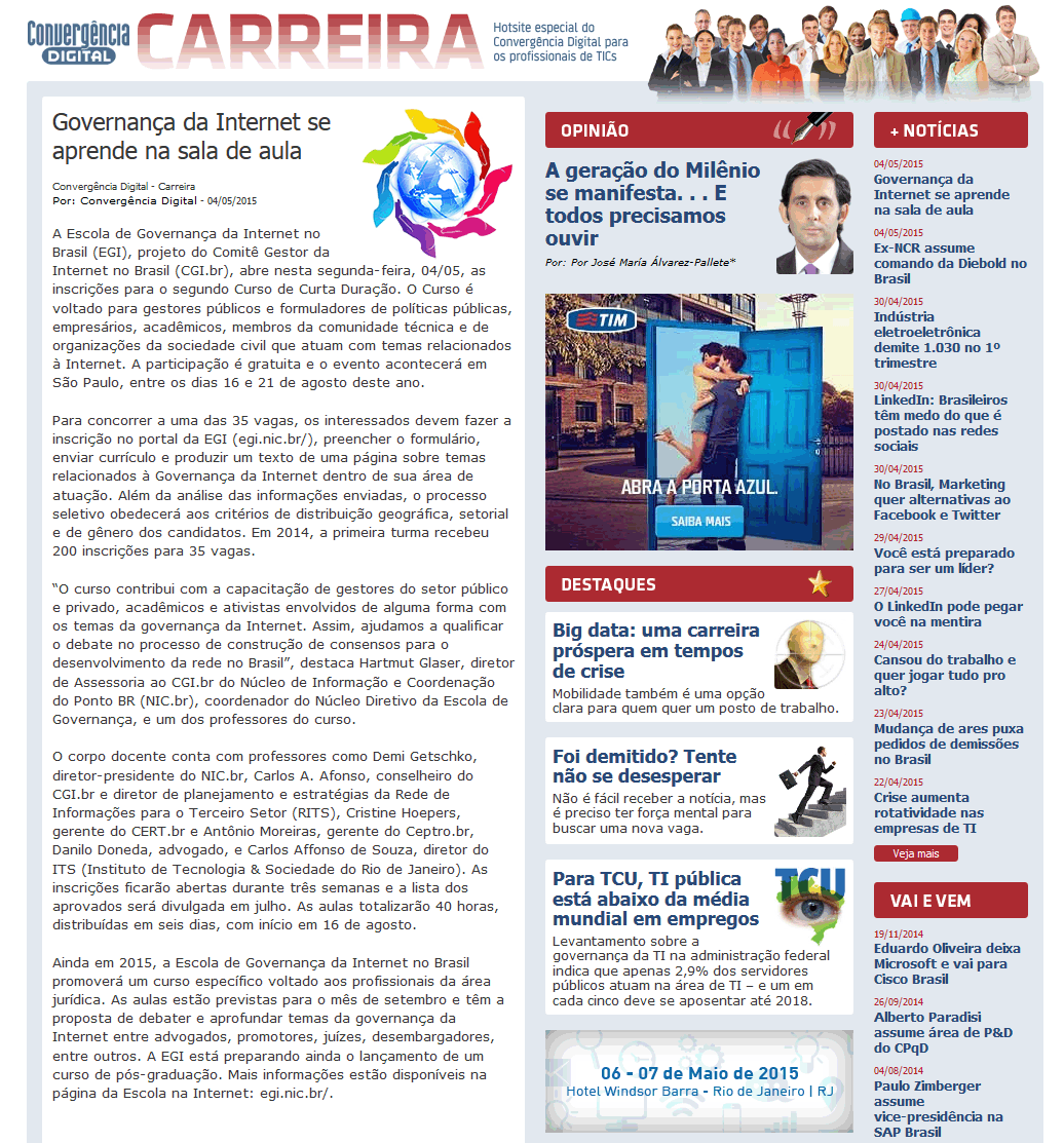 Governança da Internet se aprende na sala de aula